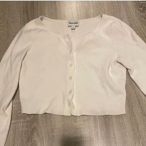 sunday best white button up crop cardigan top